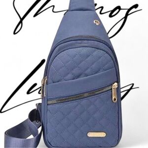 Quilted Crossbody Sling Bag in Blue#25